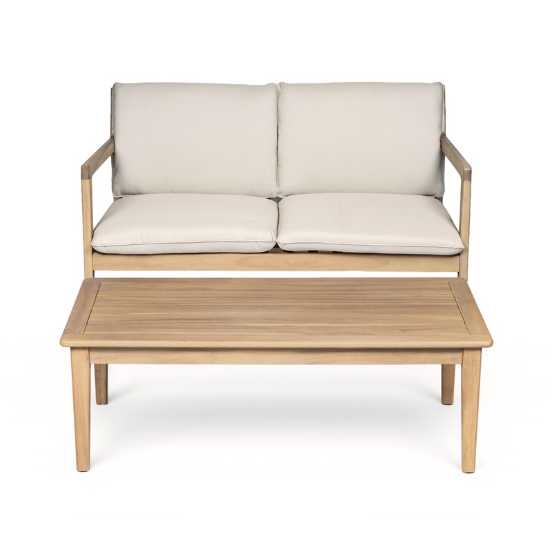 Outdoor Furniture Loveseat - Acacia Wood Loveseat with Teak Frame