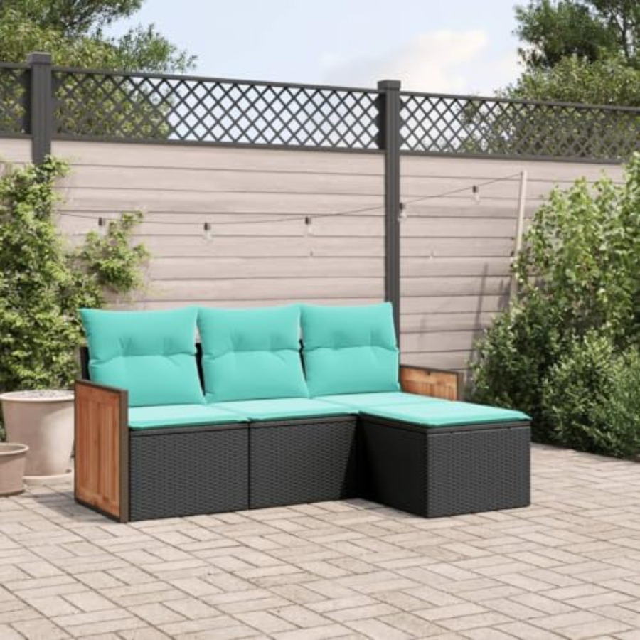 Outdoor Furniture Balcony - Modular Garden Sofa Set 4-Piece Outdoor