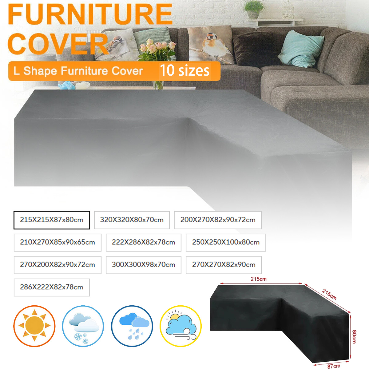 Outdoor Furniture Rattan - L Shape Furniture Waterproof Cover Outdoor