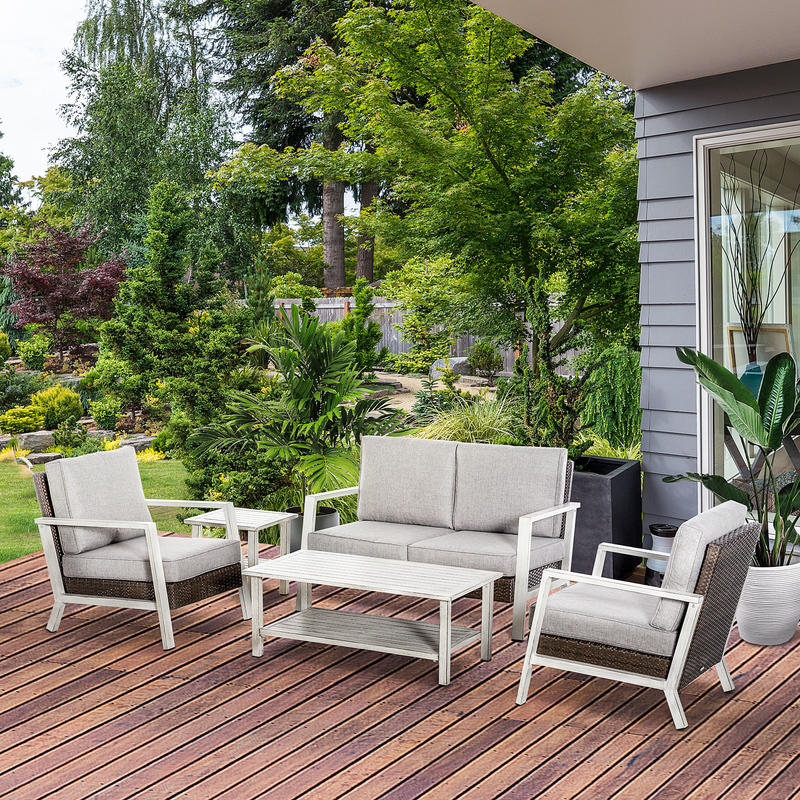 Outdoor Furniture Loveseat - Aluminum Patio Furniture Set, 5 Piece