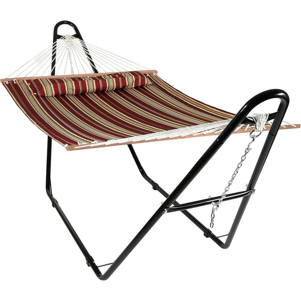 Outdoor Furniture Quick Dry - Sunnydaze Quilted Double Hammock with Stand