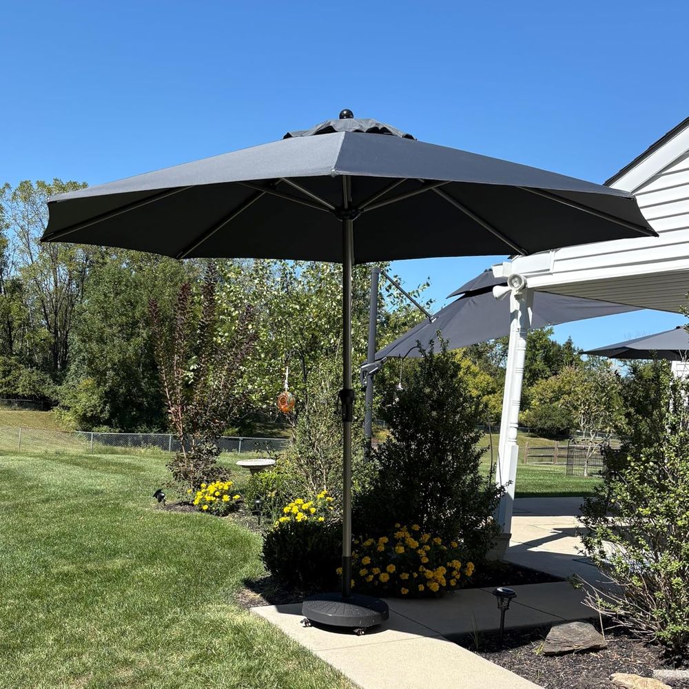 Outdoor Furniture Year Round - 11' Round Patio Umbrella, Outdoor Umbrella