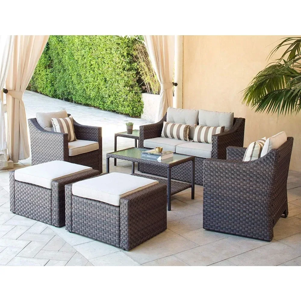 Outdoor Furniture Loveseat - SAT Outdoor Patio Furniture Set 7-Piece