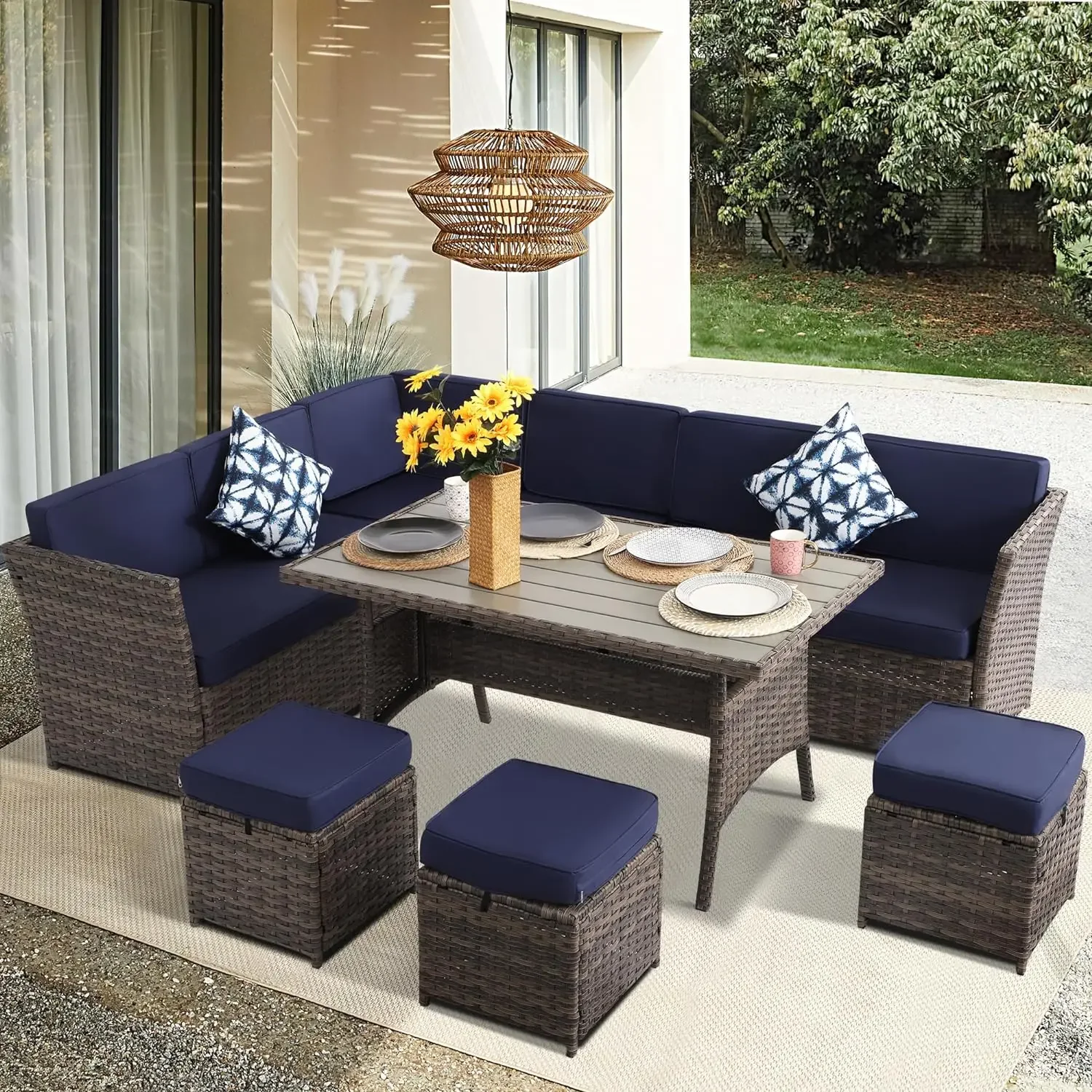 Outdoor Furniture Loveseat - # Hot Patio Furniture Set, 7