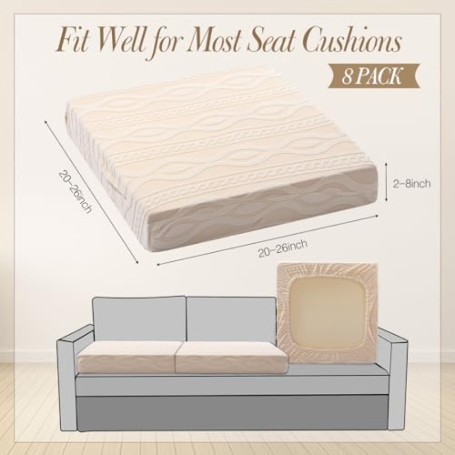 8Pcs Stretch Patio Cushion Cov - Outdoor Furniture Patio บทวิจารณ์และราคา