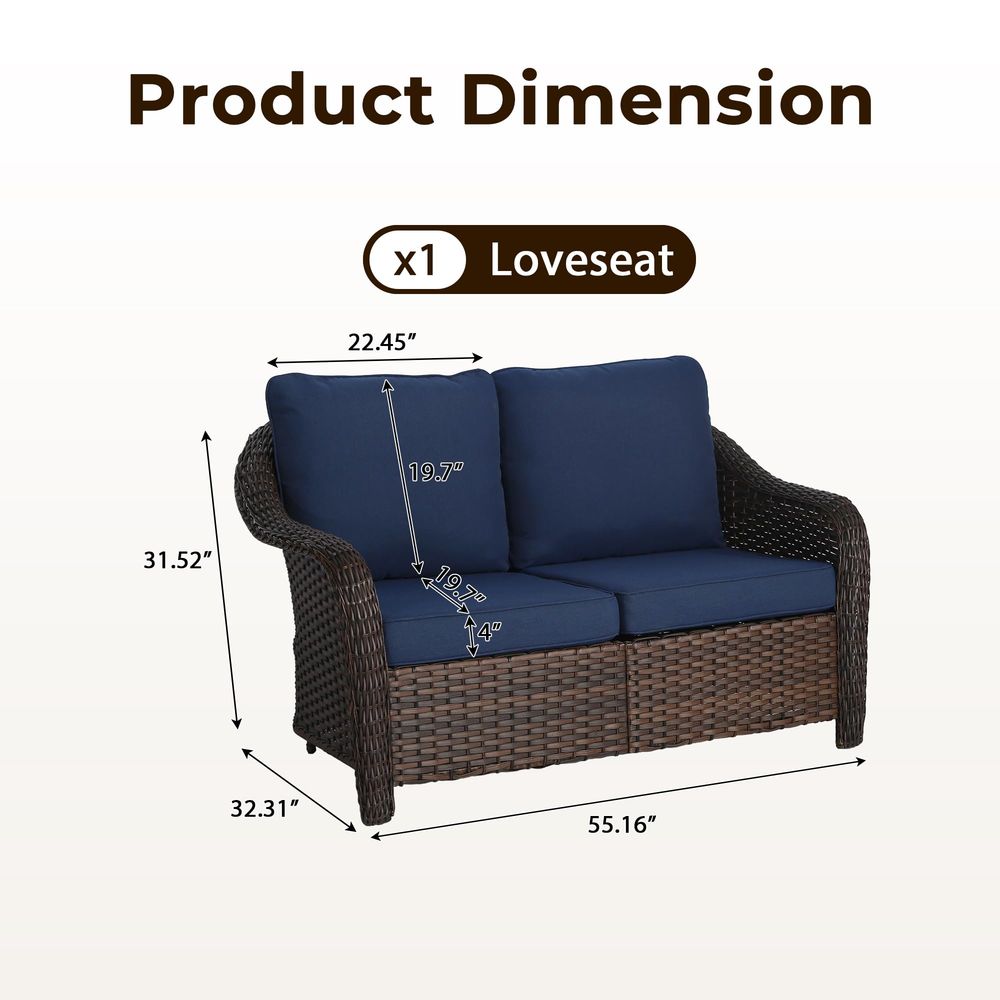 Wicker 3seat Sofa, Outdoor Con - Outdoor Furniture Rattan บทวิจารณ์และราคา