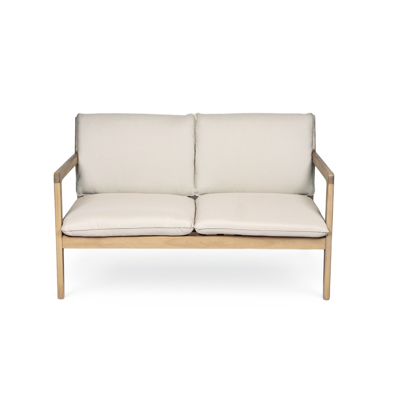 Acacia Wood Loveseat with Teak - Outdoor Furniture Loveseat บทวิจารณ์และราคา