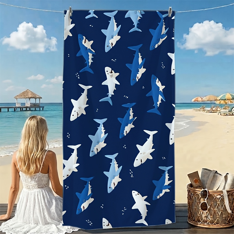 Waterproof Shark Print Beach P - Outdoor Furniture Quick Dry บทวิจารณ์และราคา