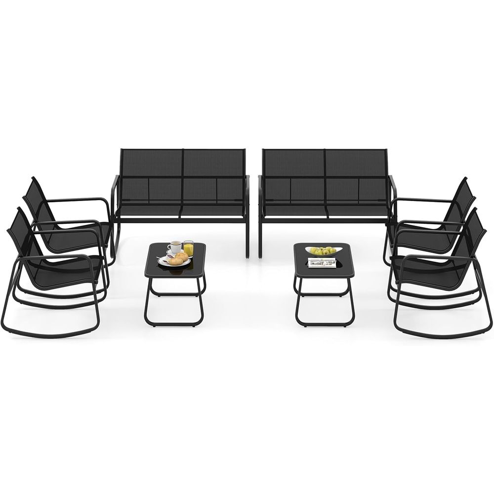8-Piece Outdoor Patio Rocking  - Outdoor Furniture Loveseat บทวิจารณ์และราคา