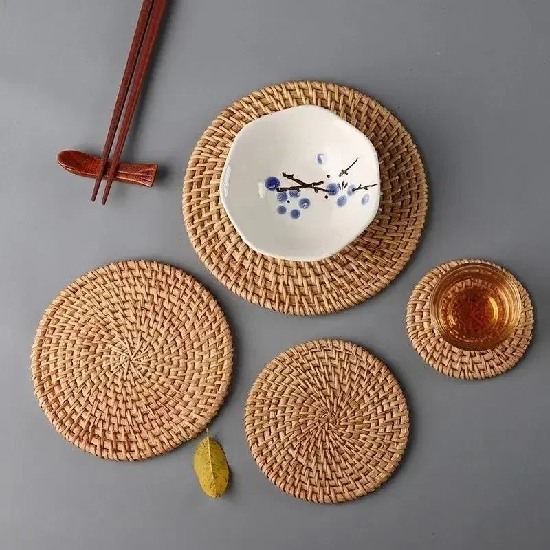 Handmade Round Rattan Coasters - Outdoor Furniture Sale บทวิจารณ์และราคา