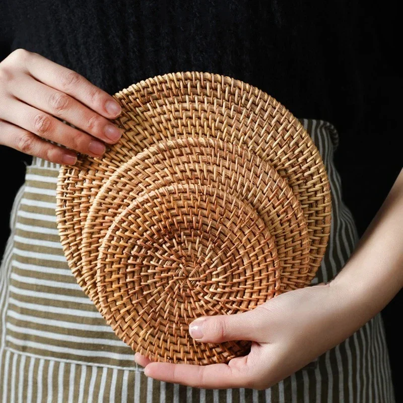 Handmade Round Rattan Coasters - Outdoor Furniture Sale บทวิจารณ์และราคา