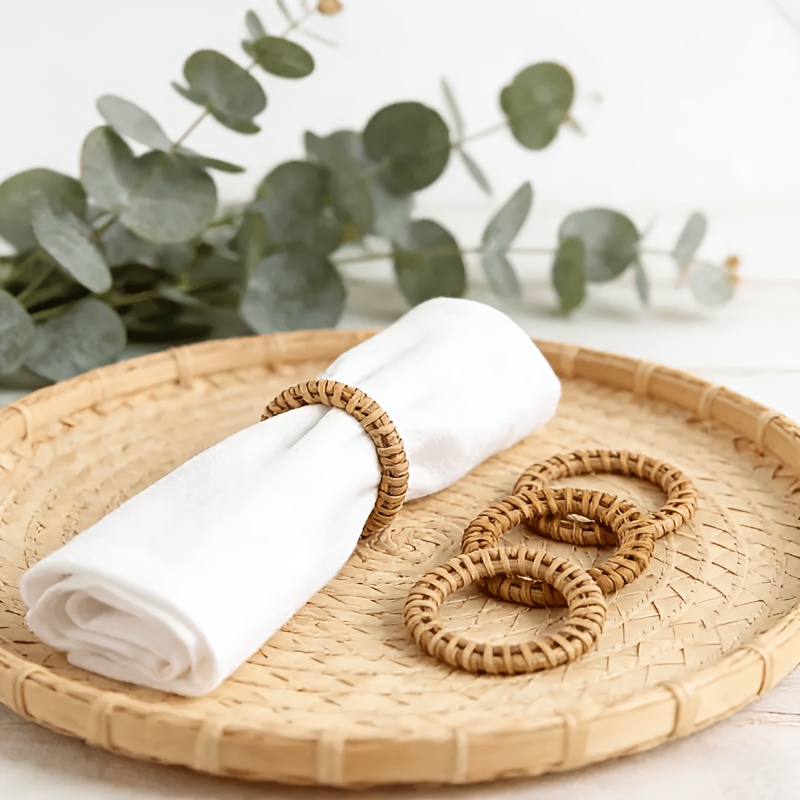 6pcs Handmade rattan napkins w - Outdoor Furniture Sale บทวิจารณ์และราคา