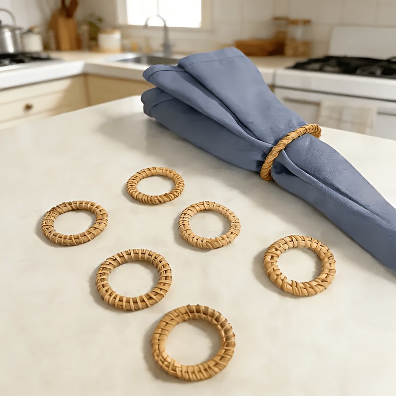 6pcs Handmade rattan napkins w - Outdoor Furniture Sale บทวิจารณ์และราคา