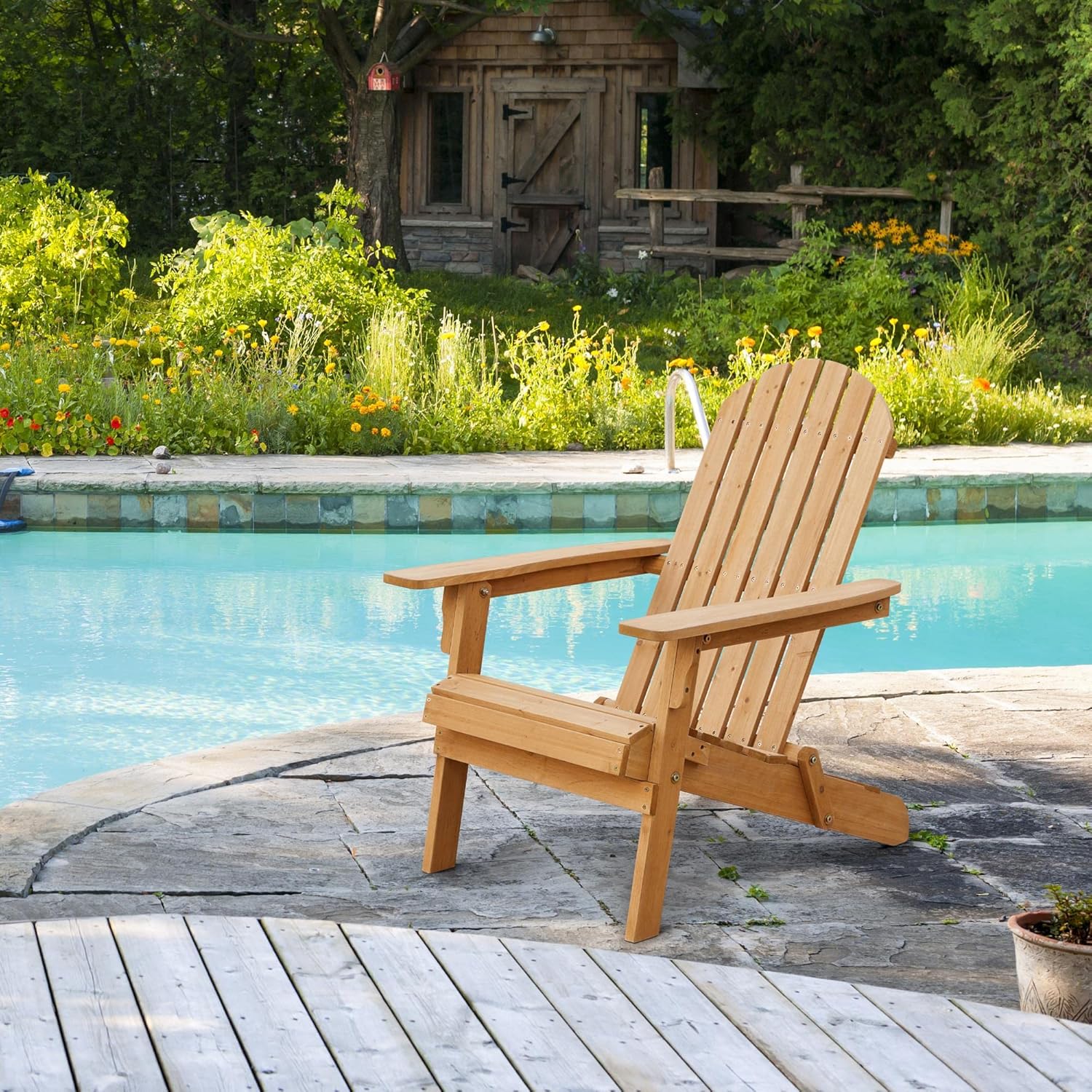 Folding Adirondack Chair Set o - Outdoor Furniture Fire Pit บทวิจารณ์และราคา