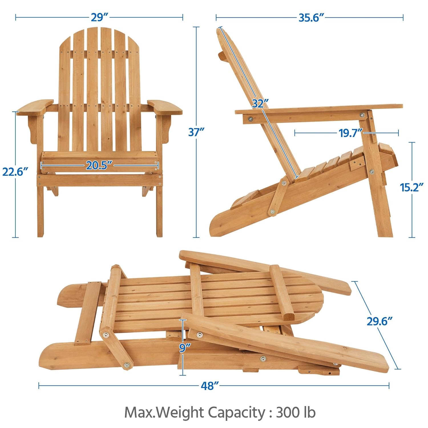 Folding Adirondack Chair Set o - Outdoor Furniture Fire Pit บทวิจารณ์และราคา