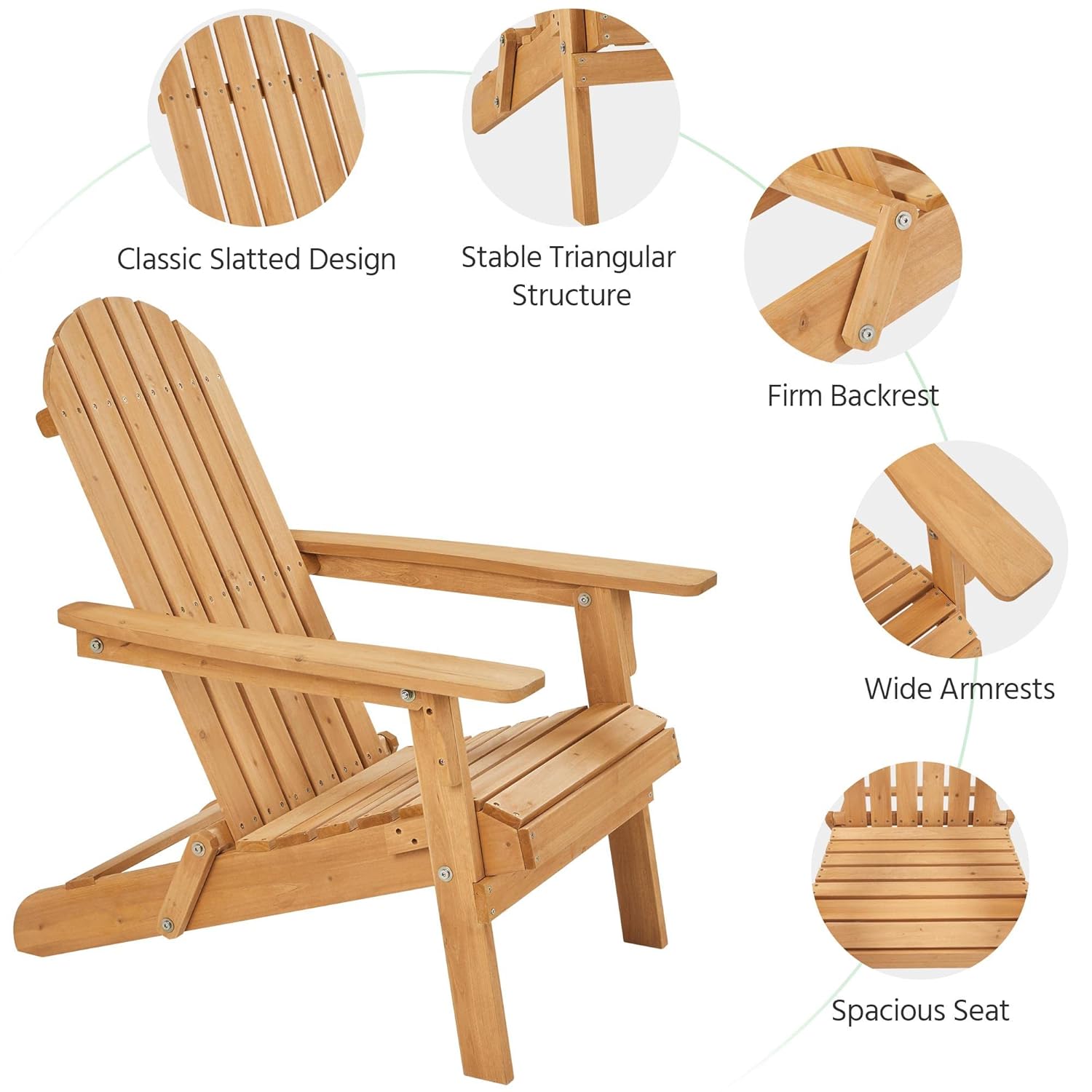 Folding Adirondack Chair Set o - Outdoor Furniture Fire Pit บทวิจารณ์และราคา