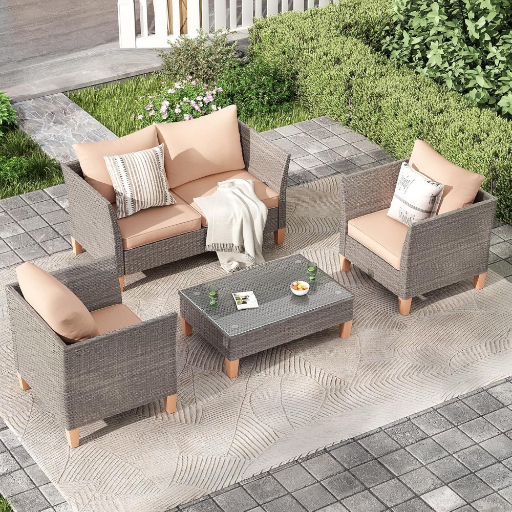 5-Piece Patio Furniture Set, O - Outdoor Furniture Loveseat บทวิจารณ์และราคา