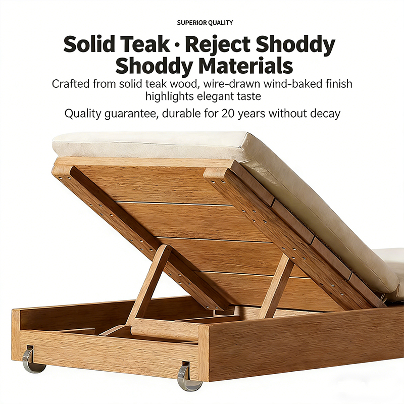Outdoor Teak Wood Chaise Loung - Outdoor Furniture Quick Dry บทวิจารณ์และราคา