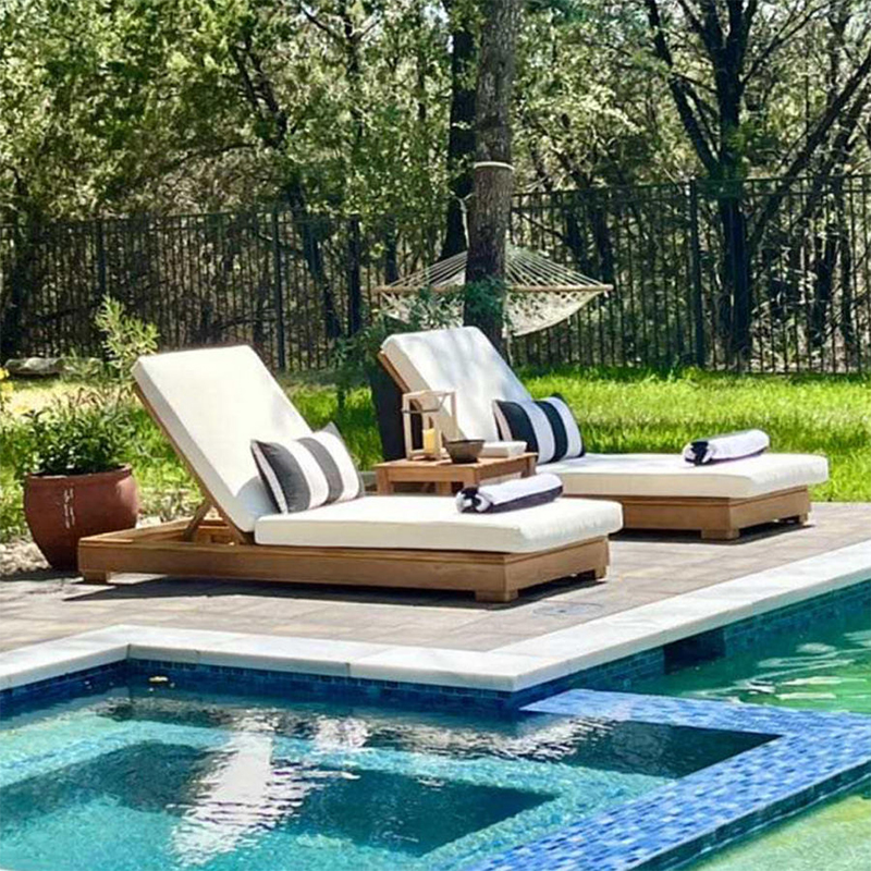 Outdoor Teak Wood Chaise Loung - Outdoor Furniture Quick Dry บทวิจารณ์และราคา