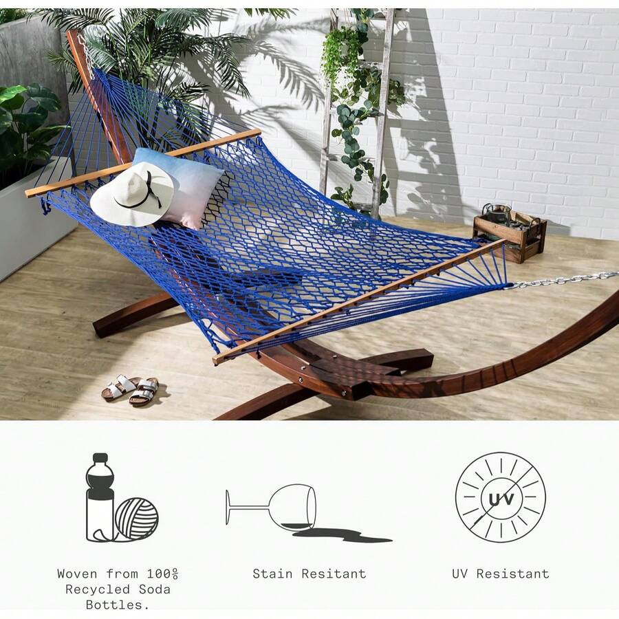 Polyester Rope Hammock Blue Qu - Outdoor Furniture Quick Dry บทวิจารณ์และราคา