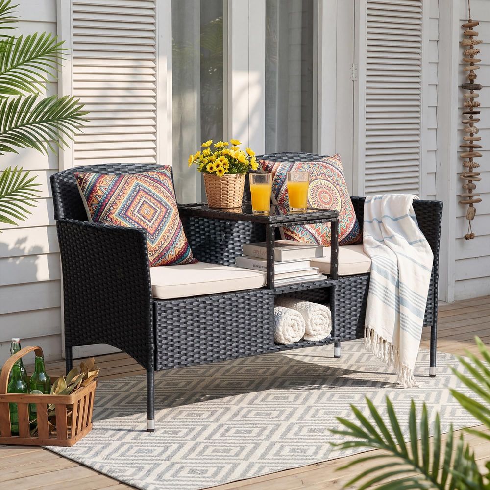 Outdoor Patio Loveseat Modern  - Outdoor Furniture Loveseat บทวิจารณ์และราคา