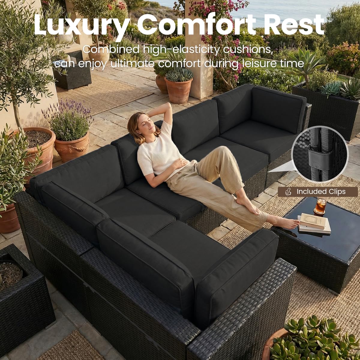 8 Pieces Patio Furniture Set w - Outdoor Furniture Fire Pit บทวิจารณ์และราคา