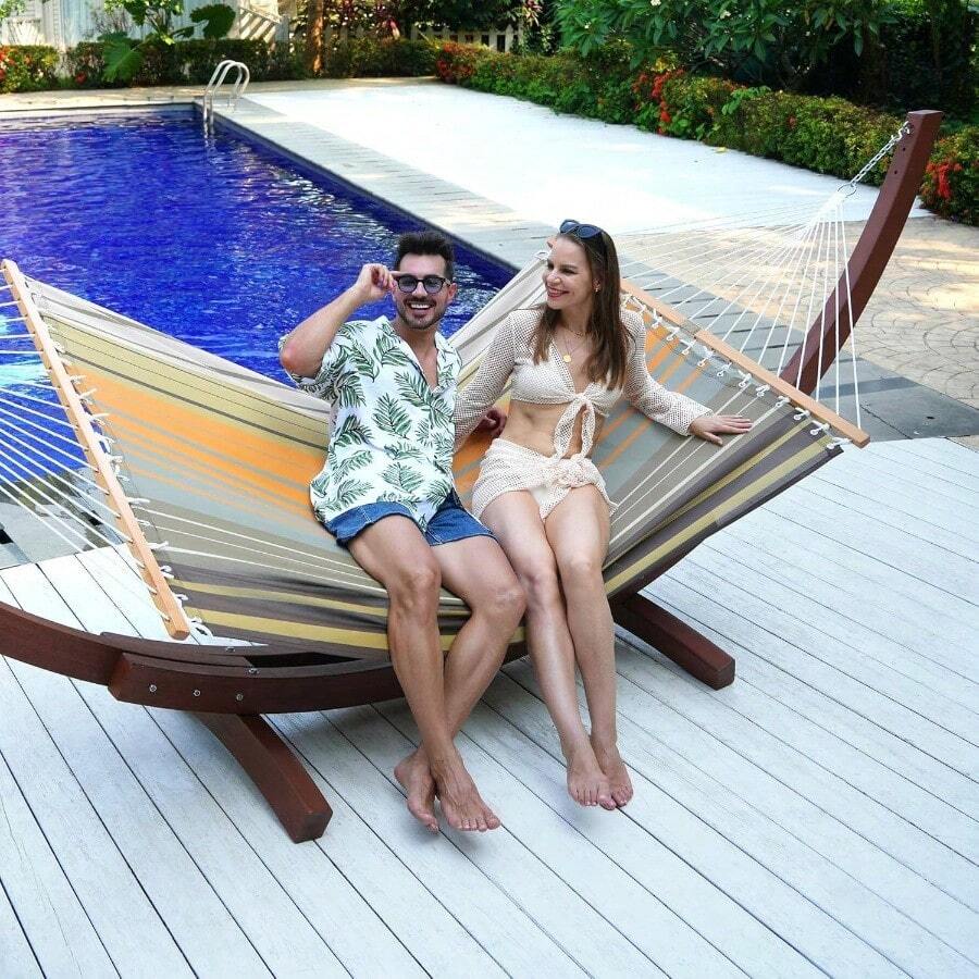 Quick Dry Double Hammock With  - Outdoor Furniture Quick Dry บทวิจารณ์และราคา