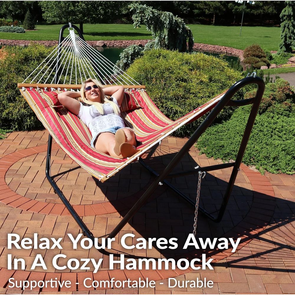Sunnydaze Quilted Double Hammo - Outdoor Furniture Quick Dry บทวิจารณ์และราคา