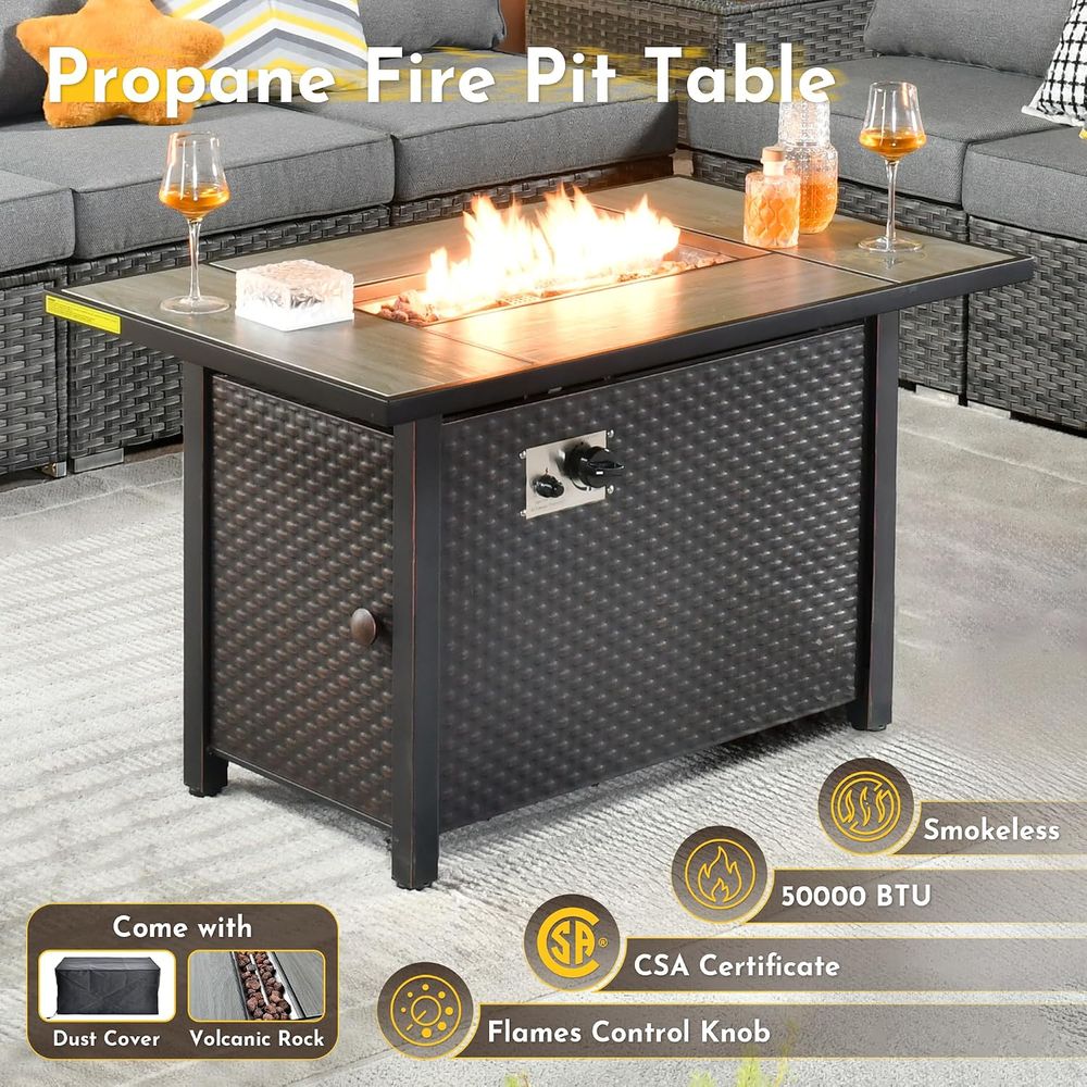 11-Piece Outdoor Patio Furnitu - Outdoor Furniture Fire Pit บทวิจารณ์และราคา