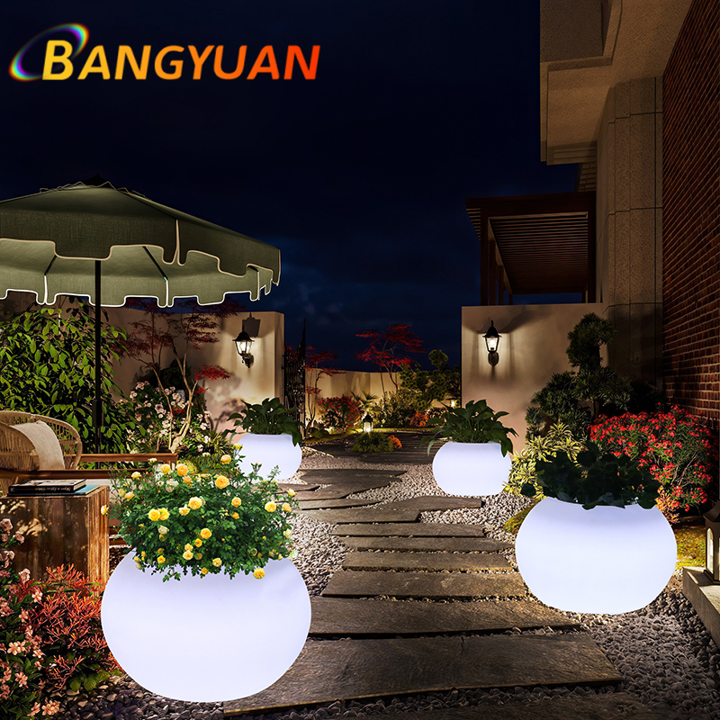 LED Glowing Garden Flower Pot  - Outdoor Furniture Balcony บทวิจารณ์และราคา