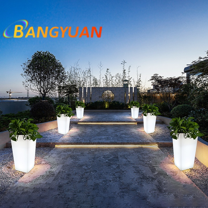 LED Glowing Garden Flower Pot  - Outdoor Furniture Balcony บทวิจารณ์และราคา