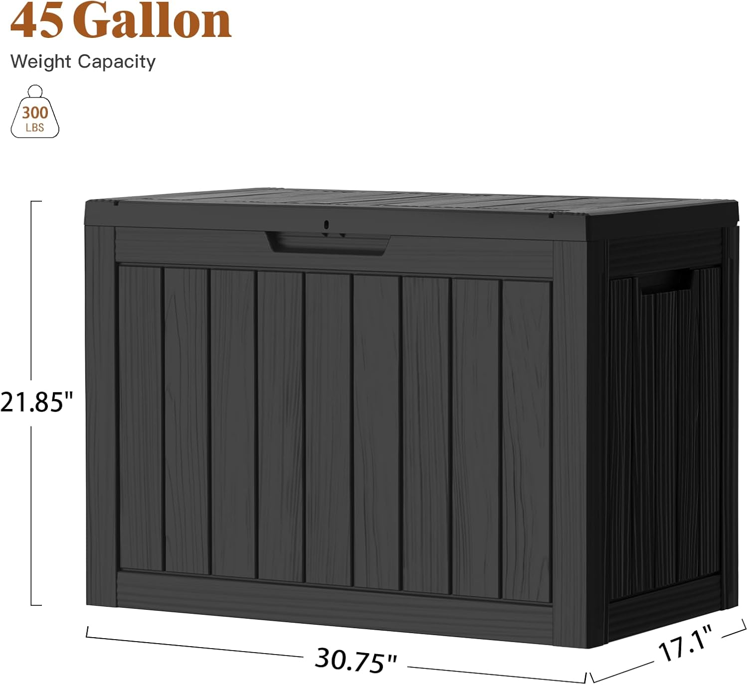 45Gal Black Deck Box - Waterpr - Outdoor Furniture Arhaus บทวิจารณ์และราคา
