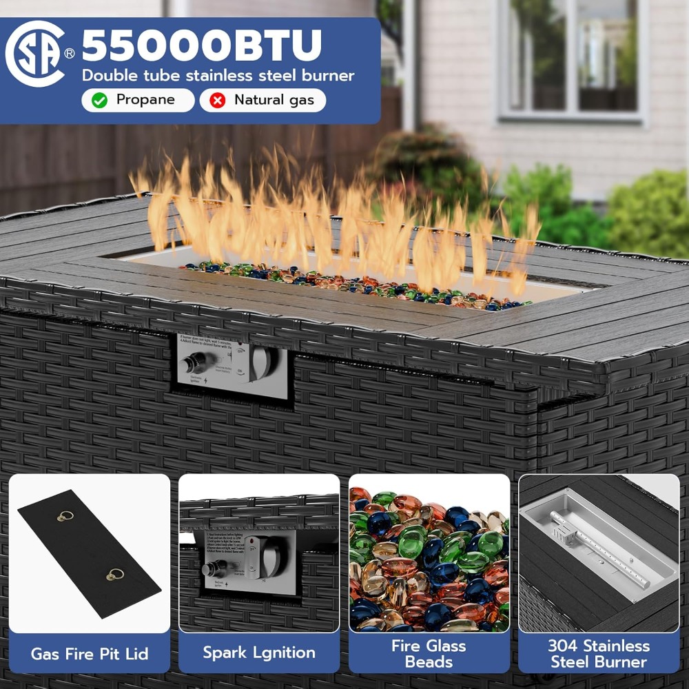 7 Piece Outdoor Sectional Sofa - Outdoor Furniture Fire Pit บทวิจารณ์และราคา