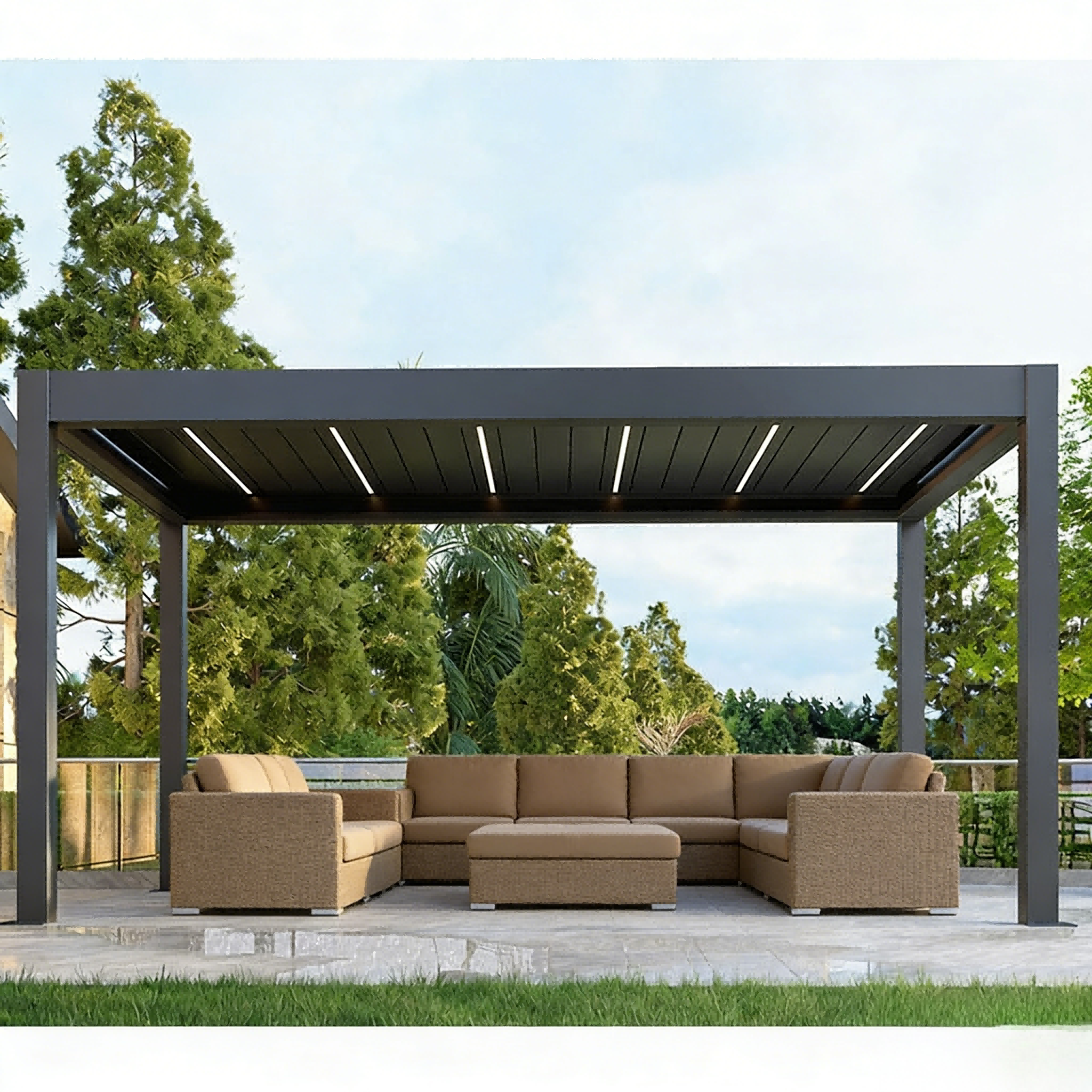 Backyard Install Against The W - Outdoor Furniture Metal บทวิจารณ์และราคา