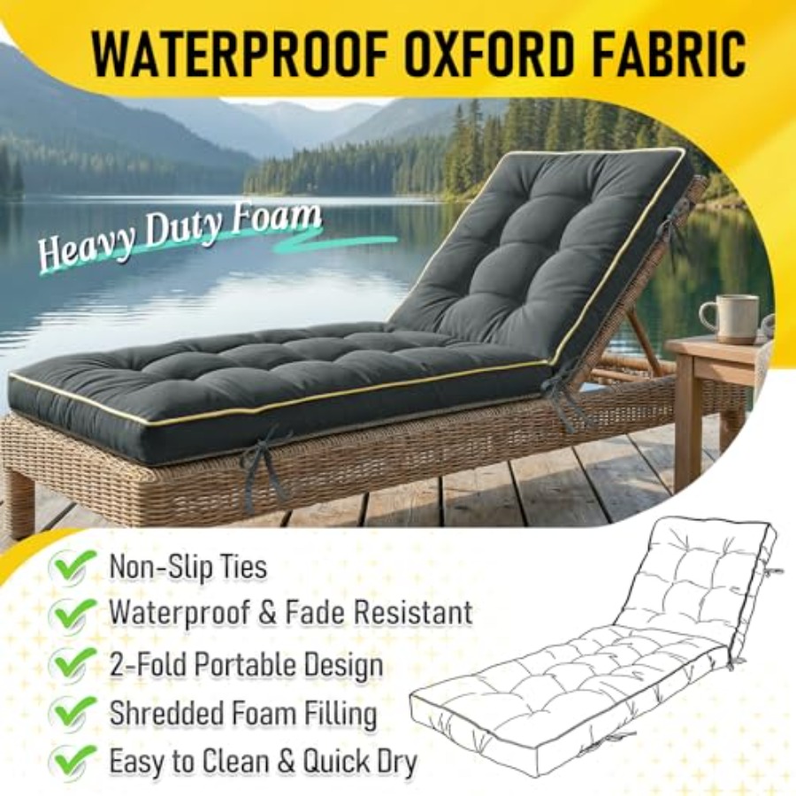 x21 Folding Chaise Lounge Cush - Outdoor Furniture Quick Dry บทวิจารณ์และราคา