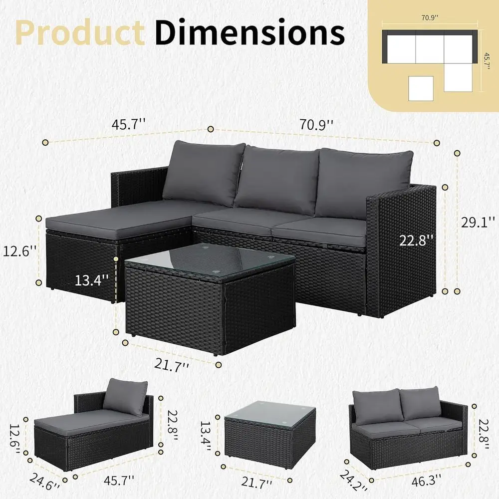 4-Piece Outdoor Patio Furnitur - Outdoor Furniture Fire Pit บทวิจารณ์และราคา
