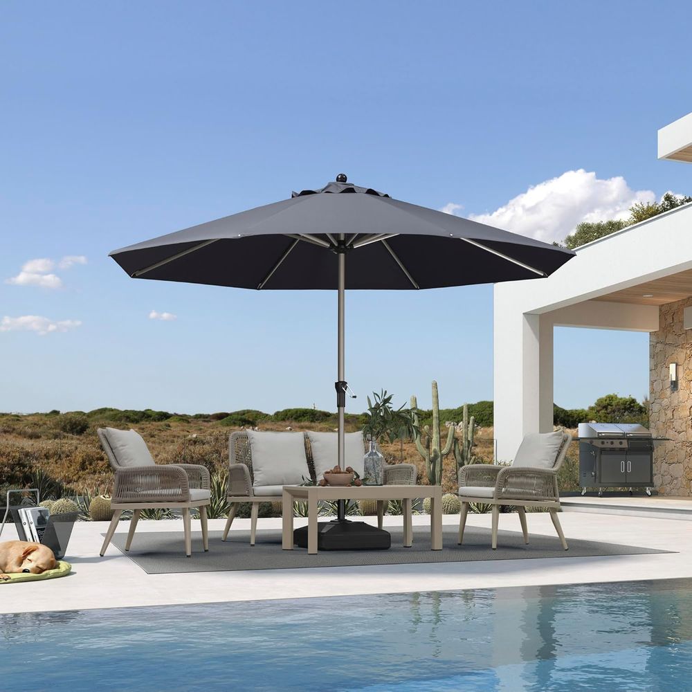 11' Round Patio Umbrella, Outd - Outdoor Furniture Year Round บทวิจารณ์และราคา