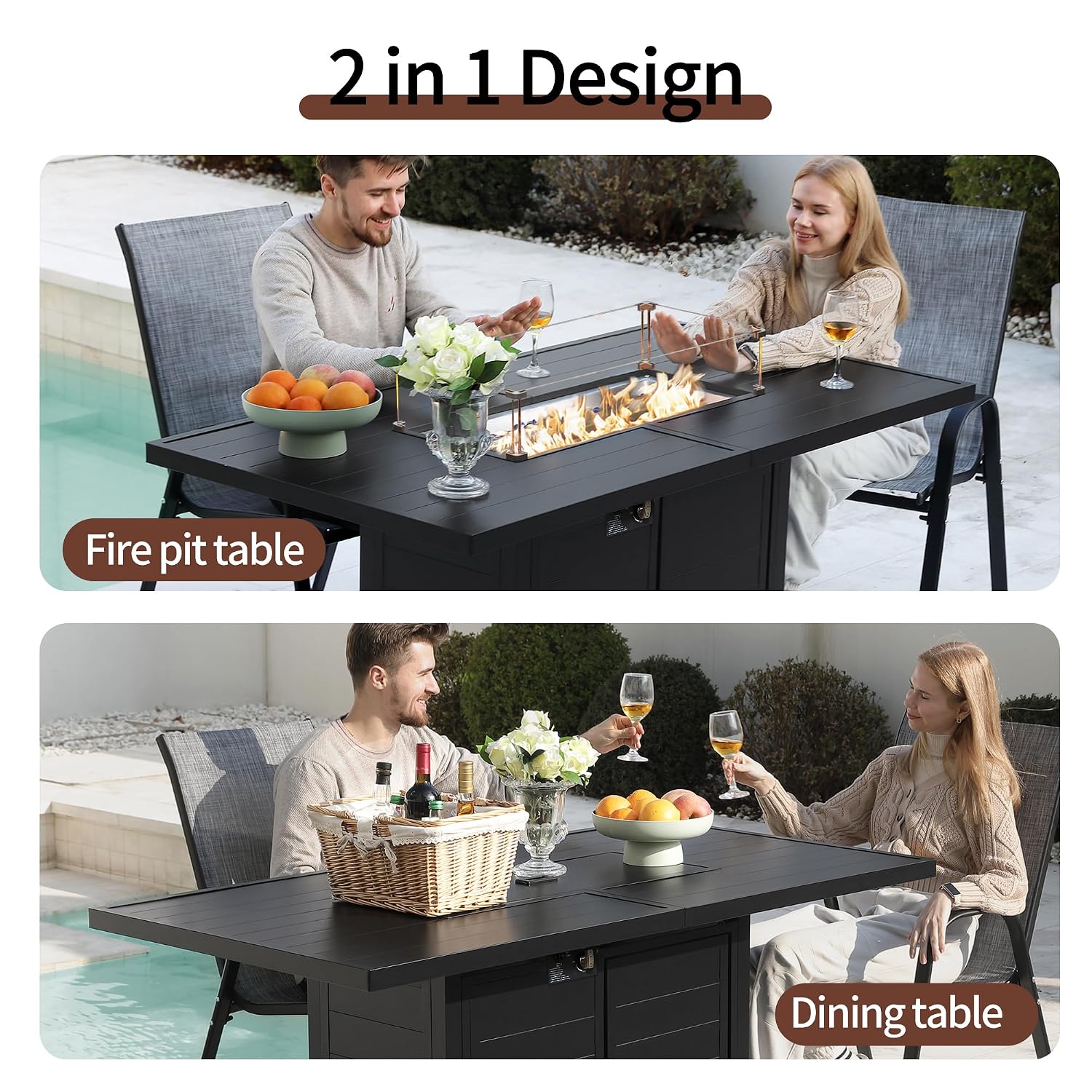 7 Pieces Patio Furniture Set w - Outdoor Furniture Fire Pit บทวิจารณ์และราคา