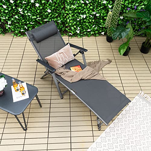 Aluminum Folding Chaise Lounge - Outdoor Furniture Quick Dry บทวิจารณ์และราคา