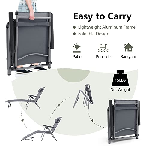 Aluminum Folding Chaise Lounge - Outdoor Furniture Quick Dry บทวิจารณ์และราคา