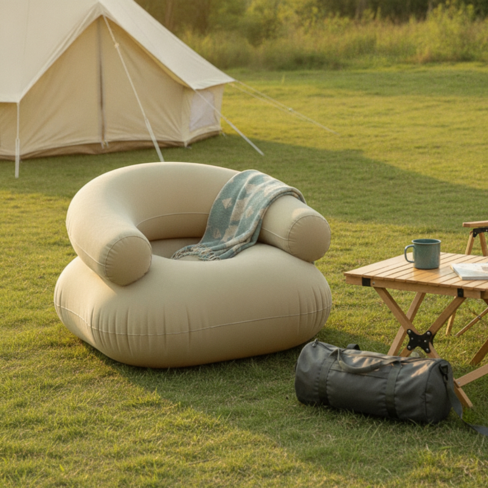 Inflatable Sofa Flocked Air So - Outdoor Furniture Balcony บทวิจารณ์และราคา