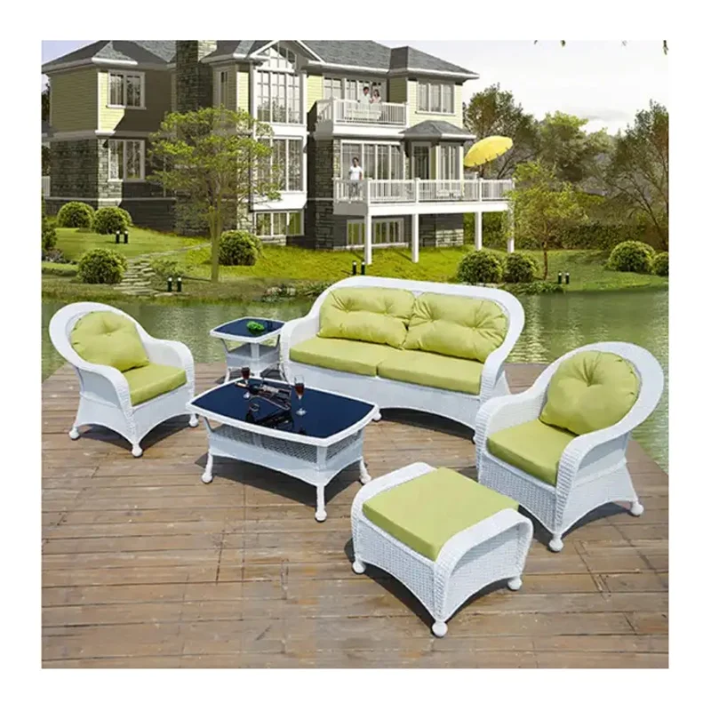 # White Patio Wicker Couches L - Outdoor Furniture Loveseat บทวิจารณ์และราคา