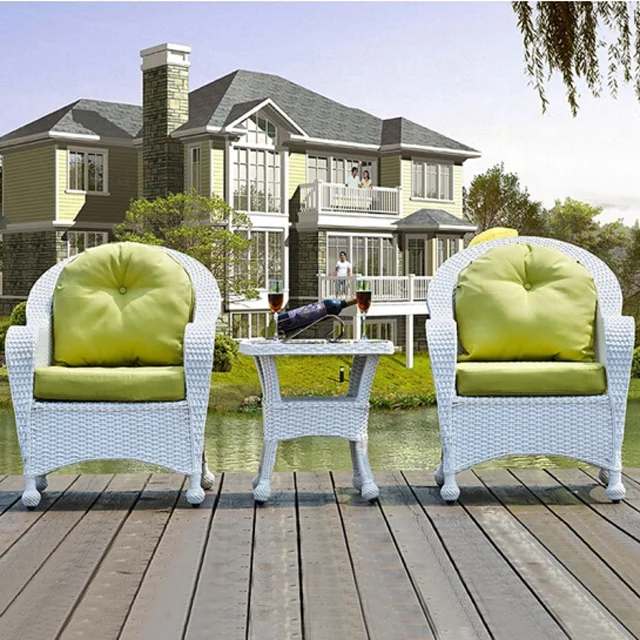# White Patio Wicker Couches L - Outdoor Furniture Loveseat บทวิจารณ์และราคา