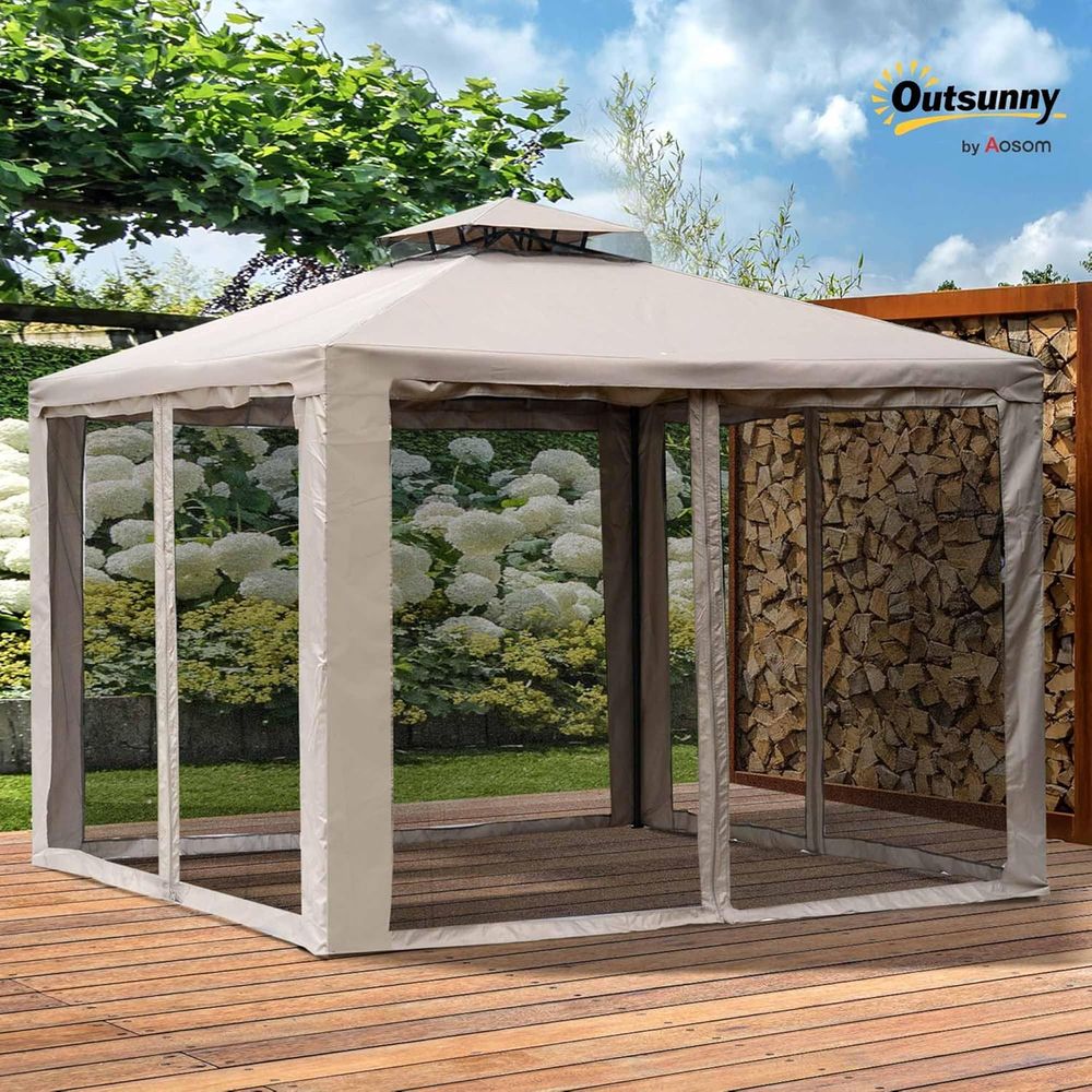9.6' x 9.6' Patio Gazebo, Outd - Outdoor Furniture Patio บทวิจารณ์และราคา