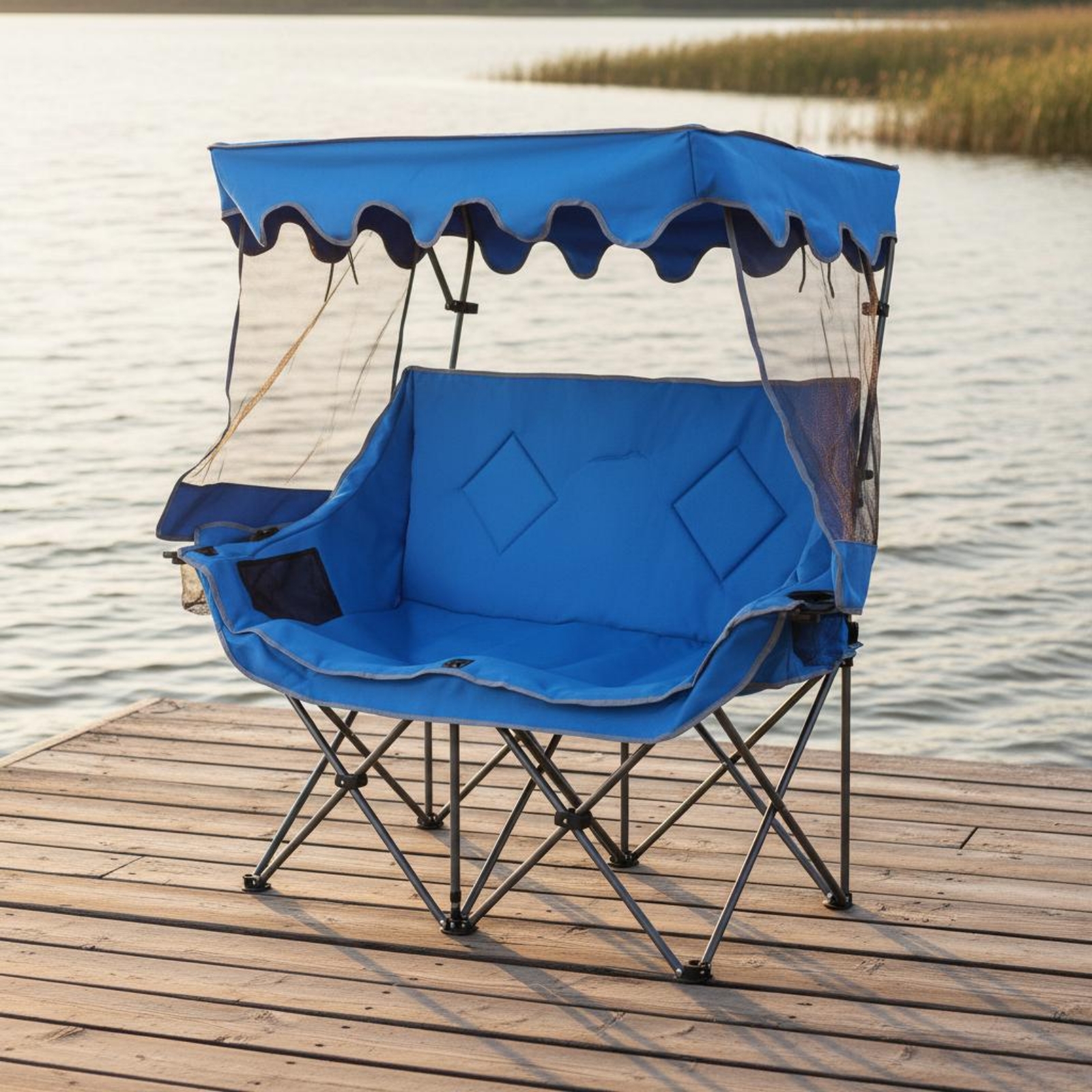 Camping Chair with Canopy Heav - Outdoor Furniture Loveseat บทวิจารณ์และราคา