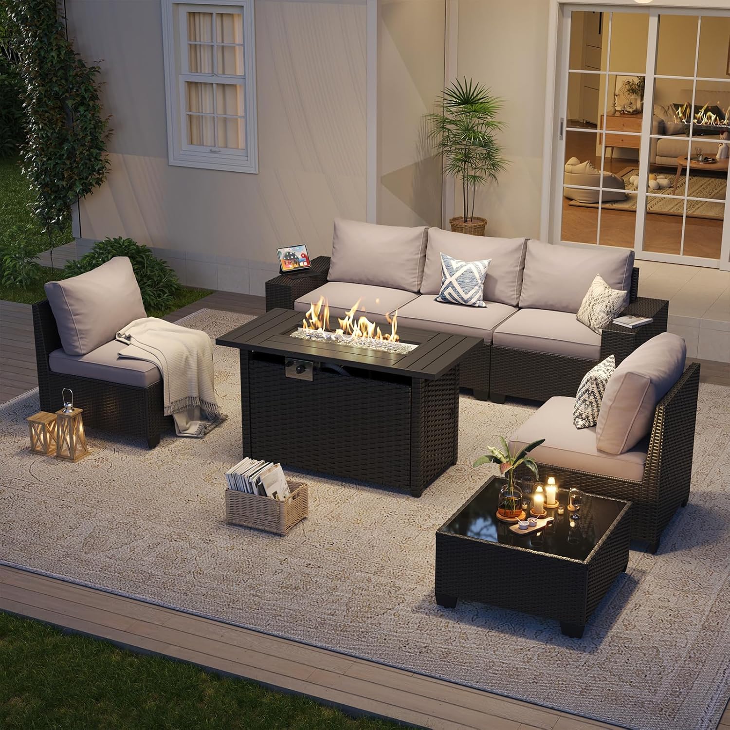 Outdoor Patio Furniture Set wi - Outdoor Furniture Fire Pit บทวิจารณ์และราคา