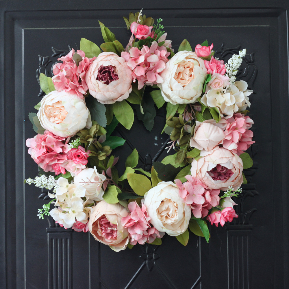 Artificial Peony Wreath Garlan - Outdoor Furniture Sale บทวิจารณ์และราคา