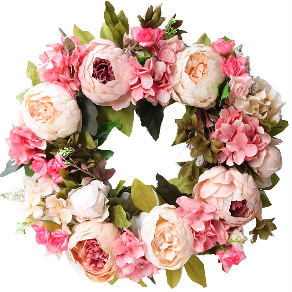 Artificial Peony Wreath Garlan - Outdoor Furniture Sale บทวิจารณ์และราคา