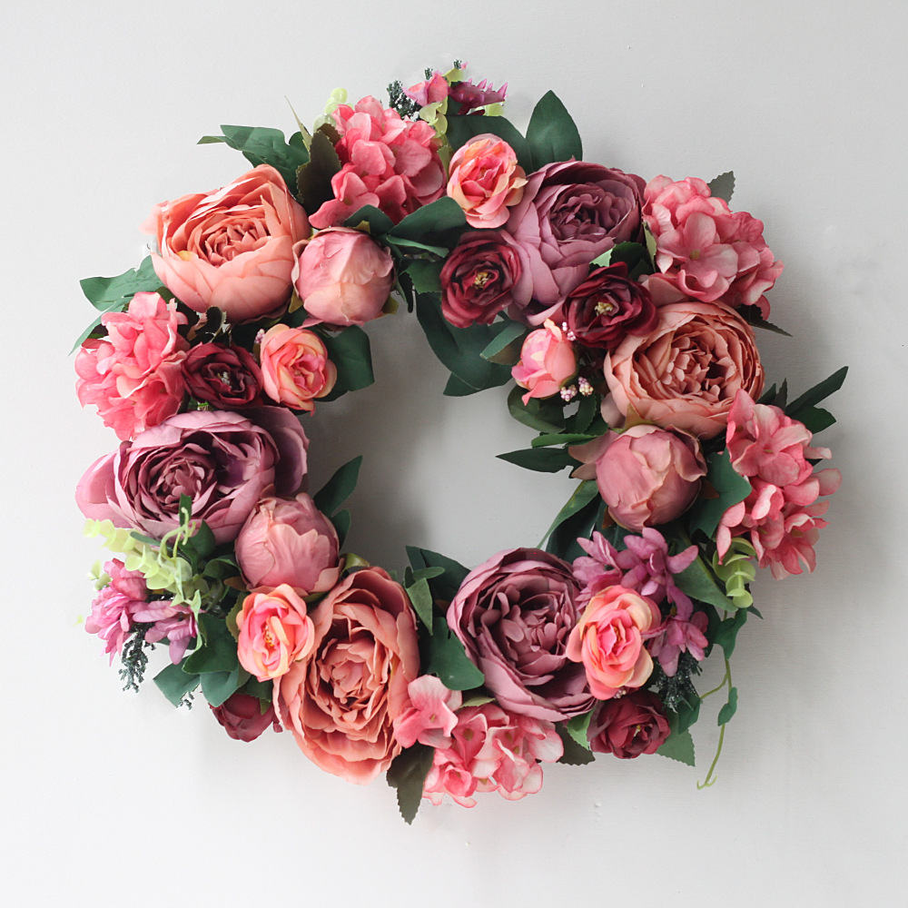 Artificial Peony Wreath Garlan - Outdoor Furniture Sale บทวิจารณ์และราคา