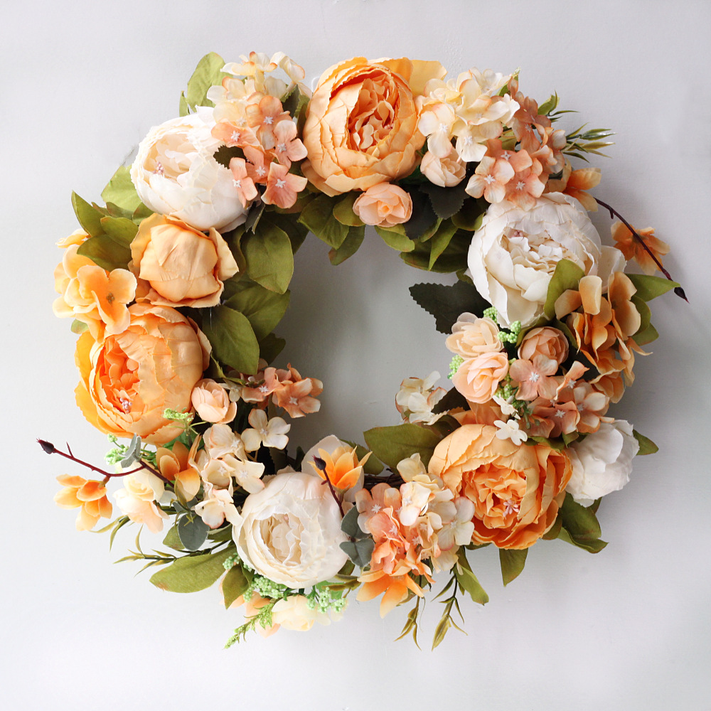 Artificial Peony Wreath Garlan - Outdoor Furniture Sale บทวิจารณ์และราคา